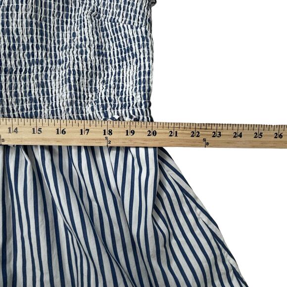 Draper James Smocked Tiered Striped Sleeveless Ruffled Midi Dress Size 1X* - Picture 5 of 10
